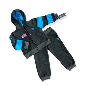 U.S. Polo Assn. Boys 2-Piece Hoodie & Pants Set Black Blue NWT